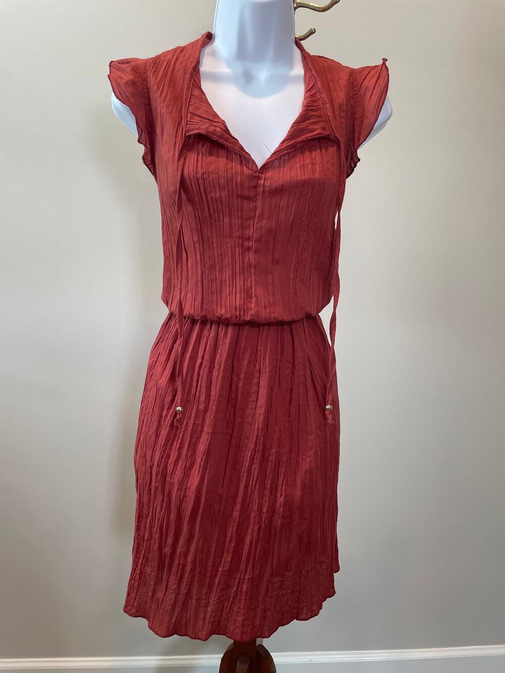 Tash & Sophie Crepe Flutter Sleeve Dress Size M Made in USA